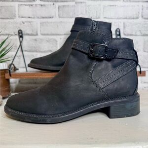 Clarks Suttyn Rae Boots, Black Leather, Ankle Boots Size 8.5